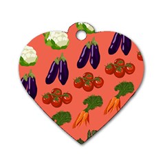 Vegetable Carrot Tomato Pumpkin Eggplant Dog Tag Heart (one Side)