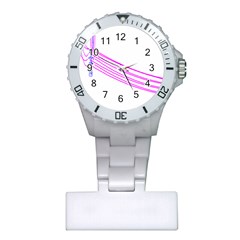 Electricty Power Pole Blue Pink Plastic Nurses Watch