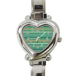 Horizontal Line Green Red Orange Heart Italian Charm Watch Front