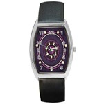 Mandalarium Hires Hand Eye Purple Barrel Style Metal Watch Front