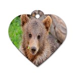 Baby Bear Animals Dog Tag Heart (One Side) Front