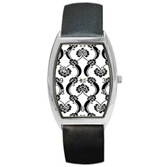 Flower Floral Black Sexy Star Black Barrel Style Metal Watch