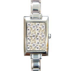 Flower Rose Sunflower Gray Star Rectangle Italian Charm Watch