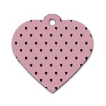 Love Black Pink Valentine Dog Tag Heart (One Side) Front