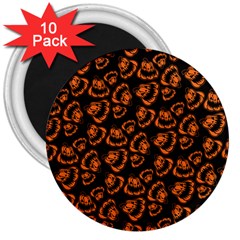 Pattern Halloween Jackolantern 3  Magnets (10 Pack)  by iCreate