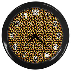 Pattern Halloween Candy Corn   Wall Clocks (black) by iCreate