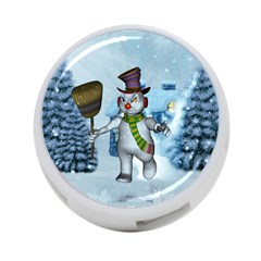 Funny Grimly Snowman In A Winter Landscape 4-port Usb Hub (two Sides)  by FantasyWorld7