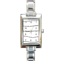 Barbed Wire Black Rectangle Italian Charm Watch