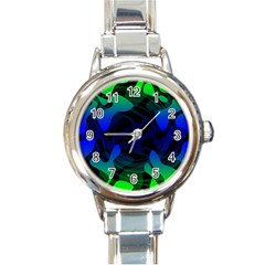 Spectrum Sputnik Space Blue Green Round Italian Charm Watch