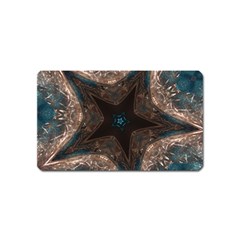 Kaleidoscopic Design Elegant Star Brown Turquoise Magnet (name Card) by yoursparklingshop