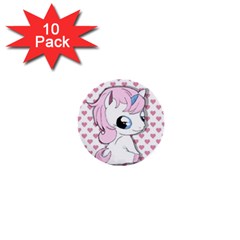 Baby Unicorn 1  Mini Buttons (10 Pack)  by Valentinaart