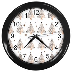 Christmas Tree - Pattern Wall Clocks (black) by Valentinaart