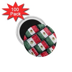 Mexican Flag Pattern Design 1 75  Magnets (100 Pack) 