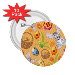 Easter Bunny And Egg Basket 2 25  Buttons (10 Pack)  by allthingseveryone