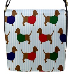 Dachshund Dog Cartoon Art Flap Messenger Bag (s) by Celenk