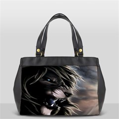 Angry Lion Digital Art Hd Office Handbags (2 Sides)  by Celenk