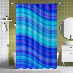 Blue Background Water Design Wave Shower Curtain 48  X 72  (small)  by BangZart