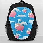 Flying Piggys Pattern Backpack Bag Front