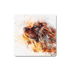 Dog Animal Pet Art Abstract Square Magnet by Celenk