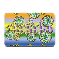 Amoeba Flowers Small Doormat  by CosmicEsoteric