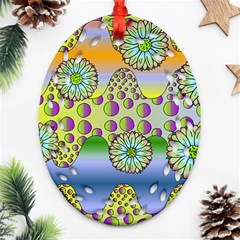 Amoeba Flowers Ornament (oval Filigree) by CosmicEsoteric