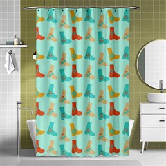 Blue Orange Boots Shower Curtain 48  X 72  (small)  by snowwhitegirl