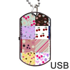 Quilt Of My Patterns Dog Tag Usb Flash (one Side) by snowwhitegirl