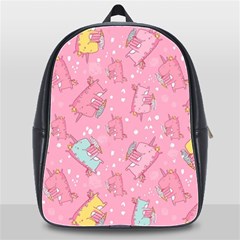 Unicorns Eating Ice Cream Pattern School Bag (xl) by Bigfootshirtshop