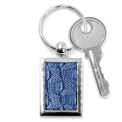 Knitted Wool Square Blue Key Chains (rectangle)  by snowwhitegirl