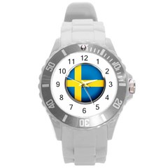 Sweden Flag Country Countries Round Plastic Sport Watch (l) by Nexatart