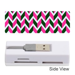 Chevron Pink Green Retro Memory Card Reader (stick)  by snowwhitegirl