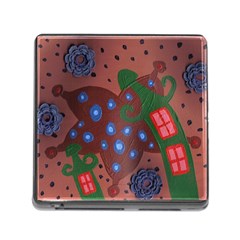 Slanted Green Houses Memory Card Reader (square) by snowwhitegirl