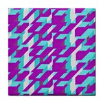 Fabric Textile Texture Purple Aqua Tile Coasters Front