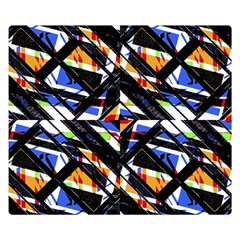 Multicolor Geometric Abstract Pattern Double Sided Flano Blanket (small)  by dflcprints