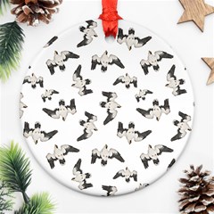 Birds Pattern Photo Collage Ornament (round) by dflcprints