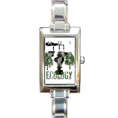 Ecology Rectangle Italian Charm Watch by Valentinaart