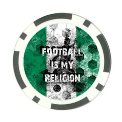 Football Is My Religion Poker Chip Card Guard (10 Pack) by Valentinaart