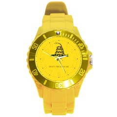 Gadsden Flag Don t Tread On Me Round Plastic Sport Watch (l) by snek