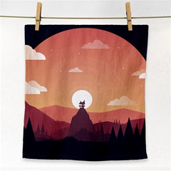 Design Art Hill Hut Landscape Face Towel by Nexatart