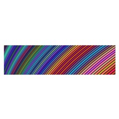 Multicolored Stripe Curve Striped Satin Scarf (oblong) by Sapixe