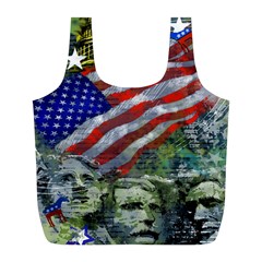 Usa United States Of America Images Independence Day Full Print Recycle Bags (l)  by Sapixe