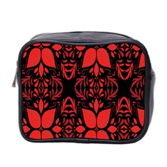 Christmas Red And Black Background Mini Toiletries Bag 2-side by Sapixe