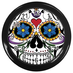 Cranium Sugar Skull Wall Clocks (black) by StarvingArtisan