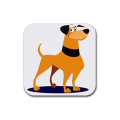 Stub Illustration Cute Animal Dog Rubber Coaster (square)  by Nexatart