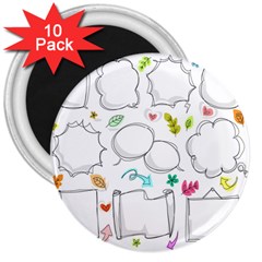 Set Chalk Out Chitchat Scribble 3  Magnets (10 Pack)  by Nexatart