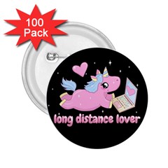 Long Distance Lover - Cute Unicorn 2 25  Buttons (100 Pack)  by Valentinaart