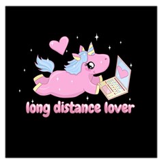 Long Distance Lover - Cute Unicorn Large Satin Scarf (square) by Valentinaart