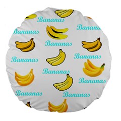 Bananas Large 18  Premium Flano Round Cushions by cypryanus