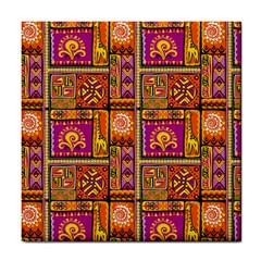 Traditional Africa Border Wallpaper Pattern Colored 3 Tile Coasters by EDDArt