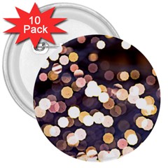 Bright Light Pattern 3  Buttons (10 Pack)  by FunnyCow